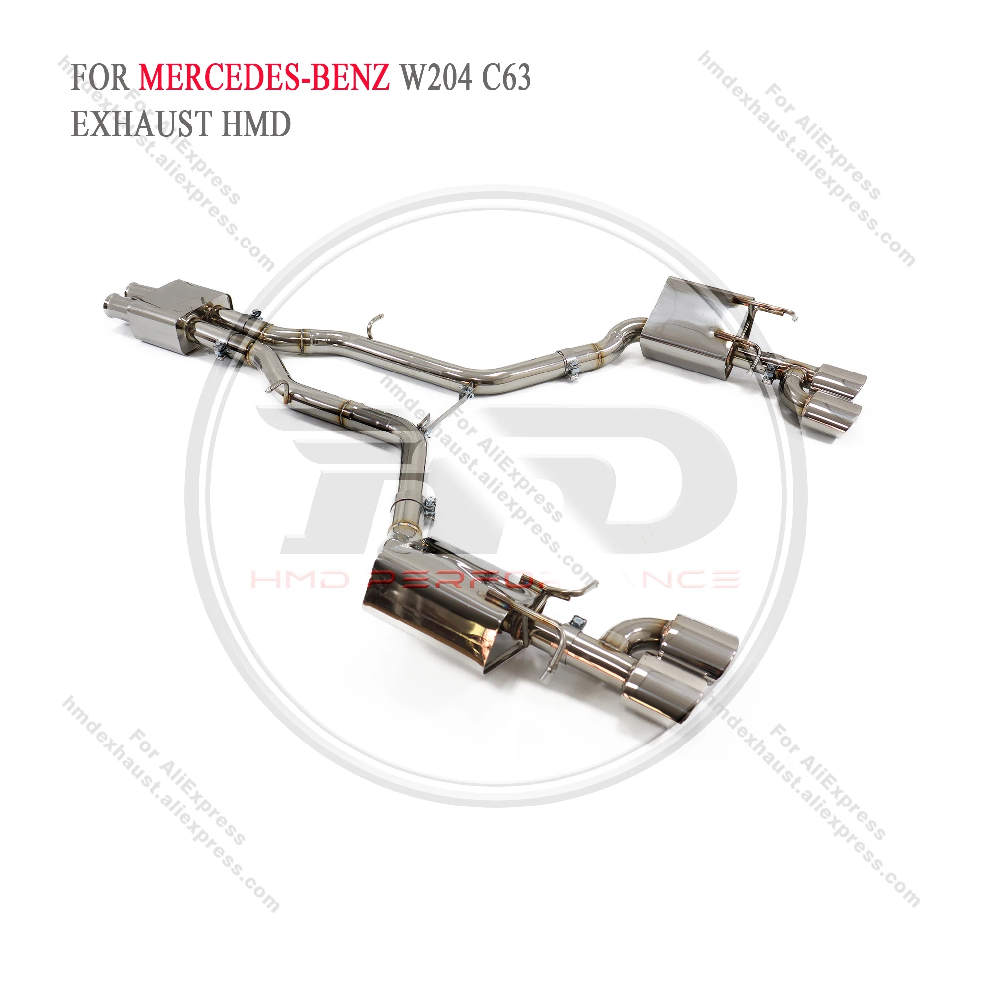 HMD Exhaust System Stainless Steel Performance Catback for Mercedes Benz AMG C63 W204 6.2L Muffler Delete Valve