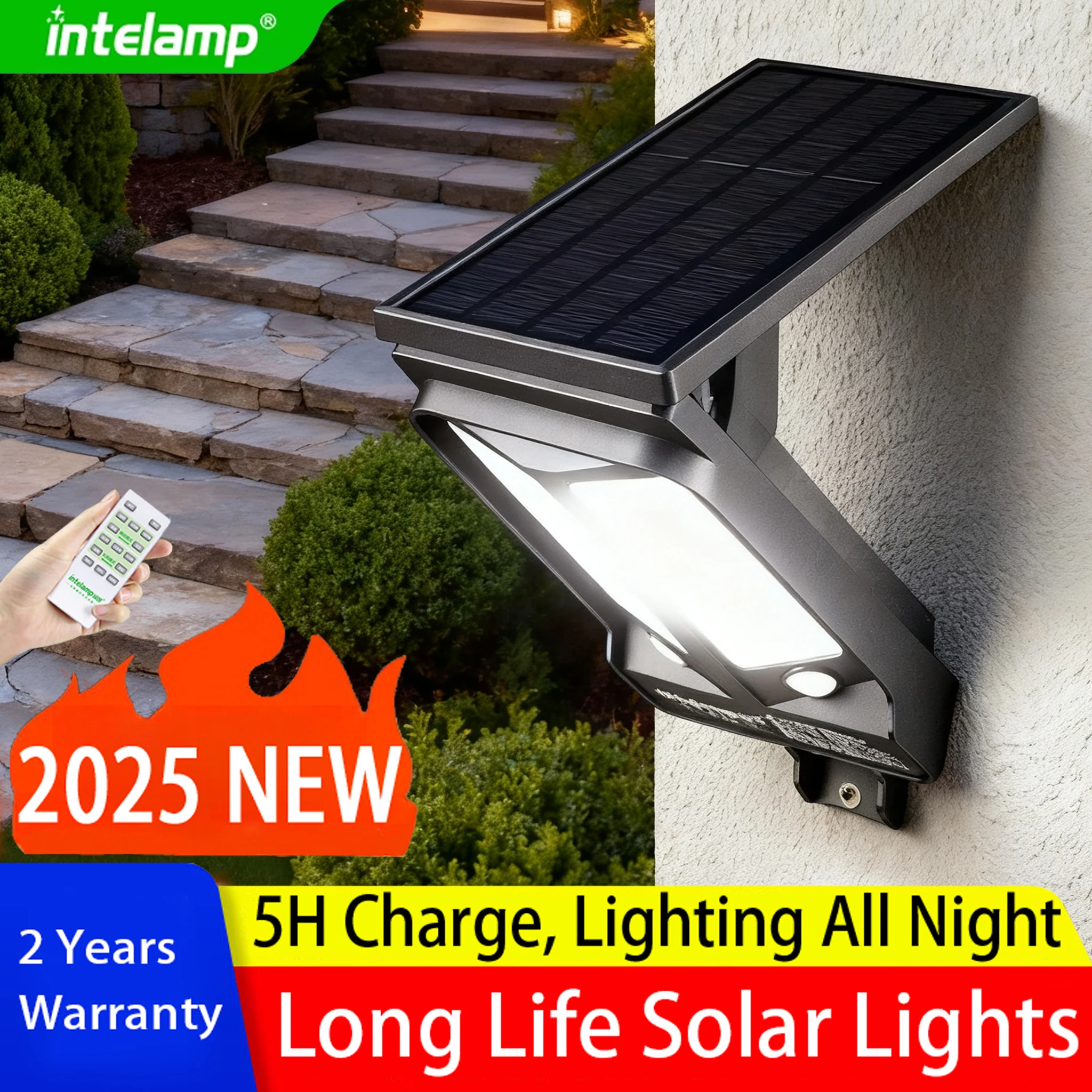 

Светодиодный солнечный свет 1200LM, яркий солнечный прожектор, водонепроницаемый уличный садовый настенный светильник с большой солнечной панелью для садового двора