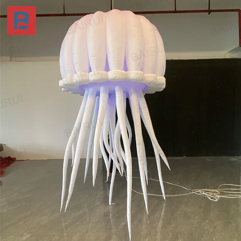 Nadmuchiwana meduza, dekoracja sufitu na imprezę w klubie nocnym o tematyce oceanicznej, z dmuchawą i oświetleniem, wisząca meduza