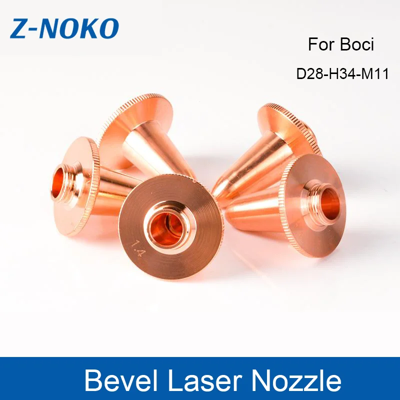 ZNOKO 10PCS Black Diamond Beveled Laser Nozzle M11*H34 High Power Pipe Cutting Machine accessory for BOCI Fiber Cutting Head