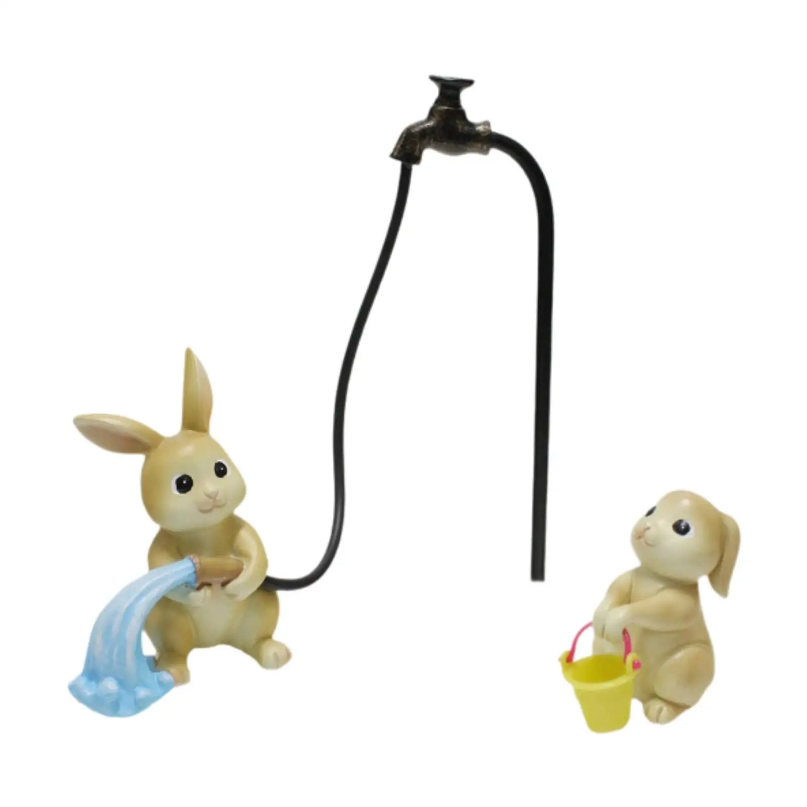 Miniature Bunny Ornament Resin Animal Sculpture Decorative Figurine for Outdoor Garden Landscape Decoration