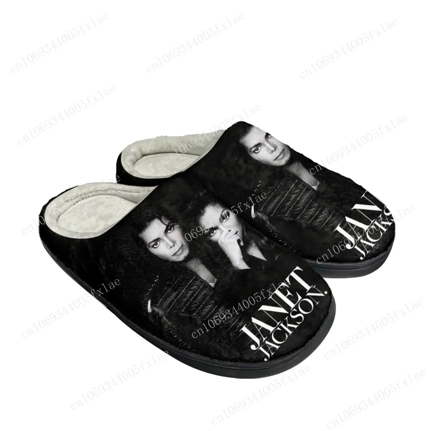 Janet Jackson Singer Pop Home Cotton Custom Slippers Mens Womens Sandals Plush Bedroom Casual Keep Warm Shoes Thermal Slipper