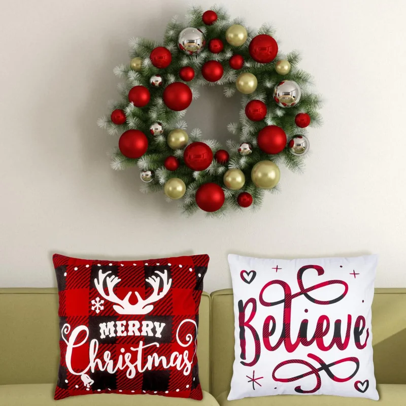 Christmas Pillow Cover 20inx20in4 Winter Pillowcase Decorations