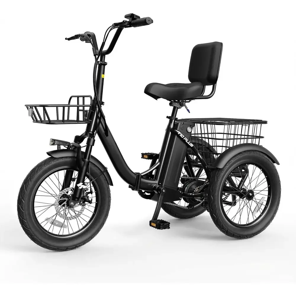 

1200W Electric Trike Bike, 48V 10.4AH Battery, 55 Miles Range, 18MPH, 20 Tires