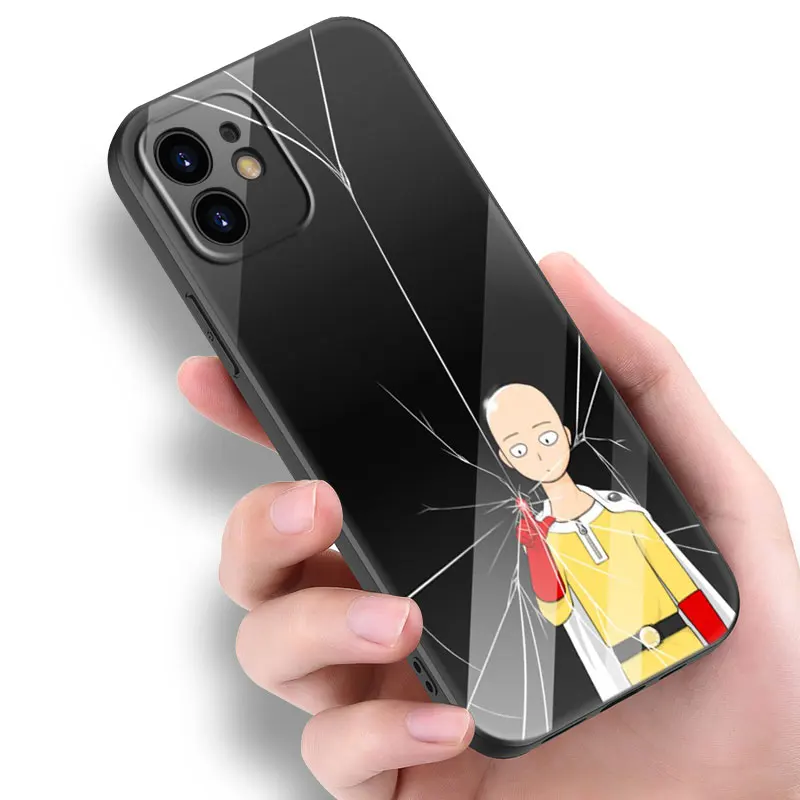 Anime One Punch Man Black Phone Case For Apple iPhone 15 14 13 12 Mini 11 Pro MAX XR X XS 7 8 Plus SE 2020 2022 Cover