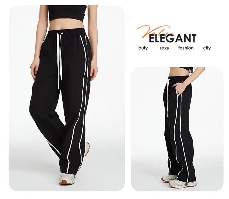 Sport-Hose für Damen, Sommer, kühl, winddicht, Outdoor-Bergsteigerhose, locker geschnitten, lässige Weitbein-Hose, schnelltrocknend, Sonnenschutz-Hose – Detail 6