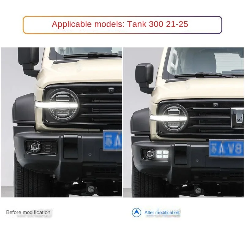 

Suitable for 21-25 tanks with 300LED daytime running lights, front fog lights, and turn signal modification