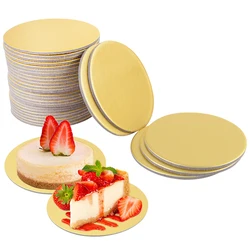 10,16,22,26cm Golden Round Cake Board Circle Cardboard Base for Cake Decorating Supplies Party Cupcake Dessert Tray Cake Tools