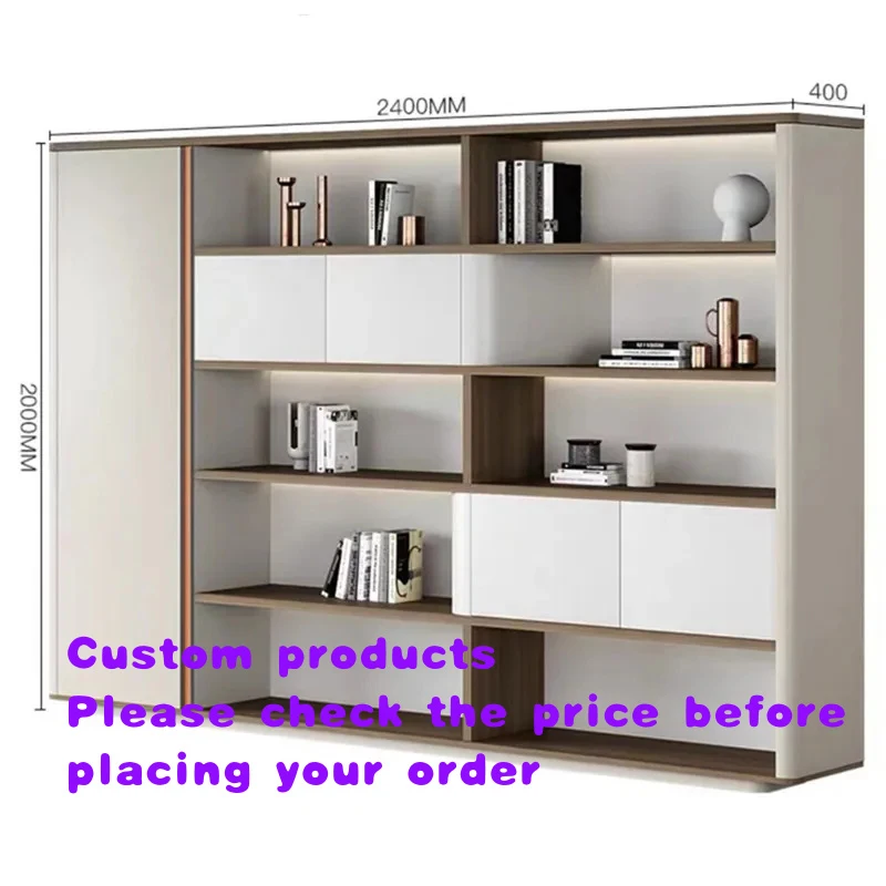 custom.Modern 2.4m Office File Cabinets Wooden Panel Bookcase & Filing Storage Furniture Equipment Locker Bedroom Use