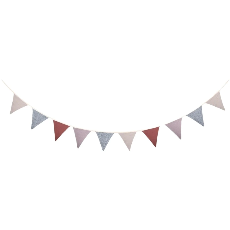 Baby Room Decoration Triangular Bunting Flags Breathable Cotton Pennant Chain DXAF