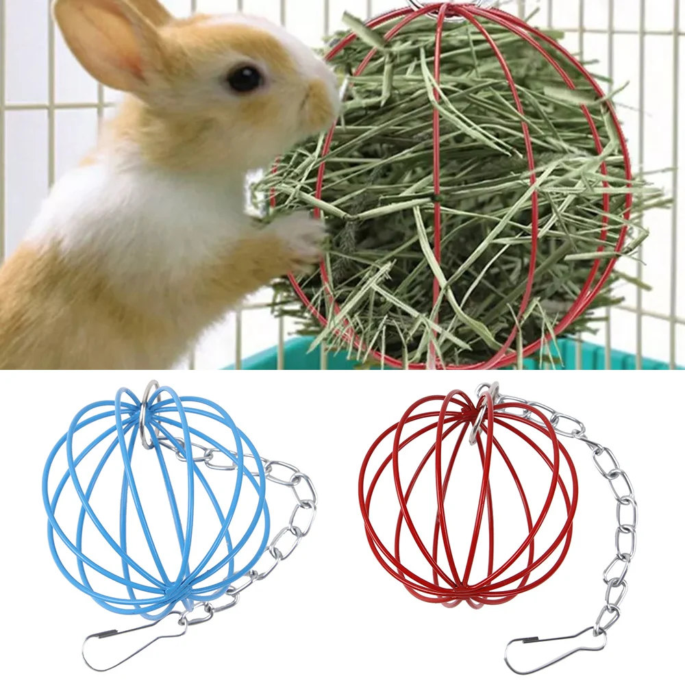 

Long Chain Round Rabbit Grass Ball Small Metal Hamster Grass Ball Rack Guinea Pig Grass Feeder Hanging Pet Toy Pet Supplies