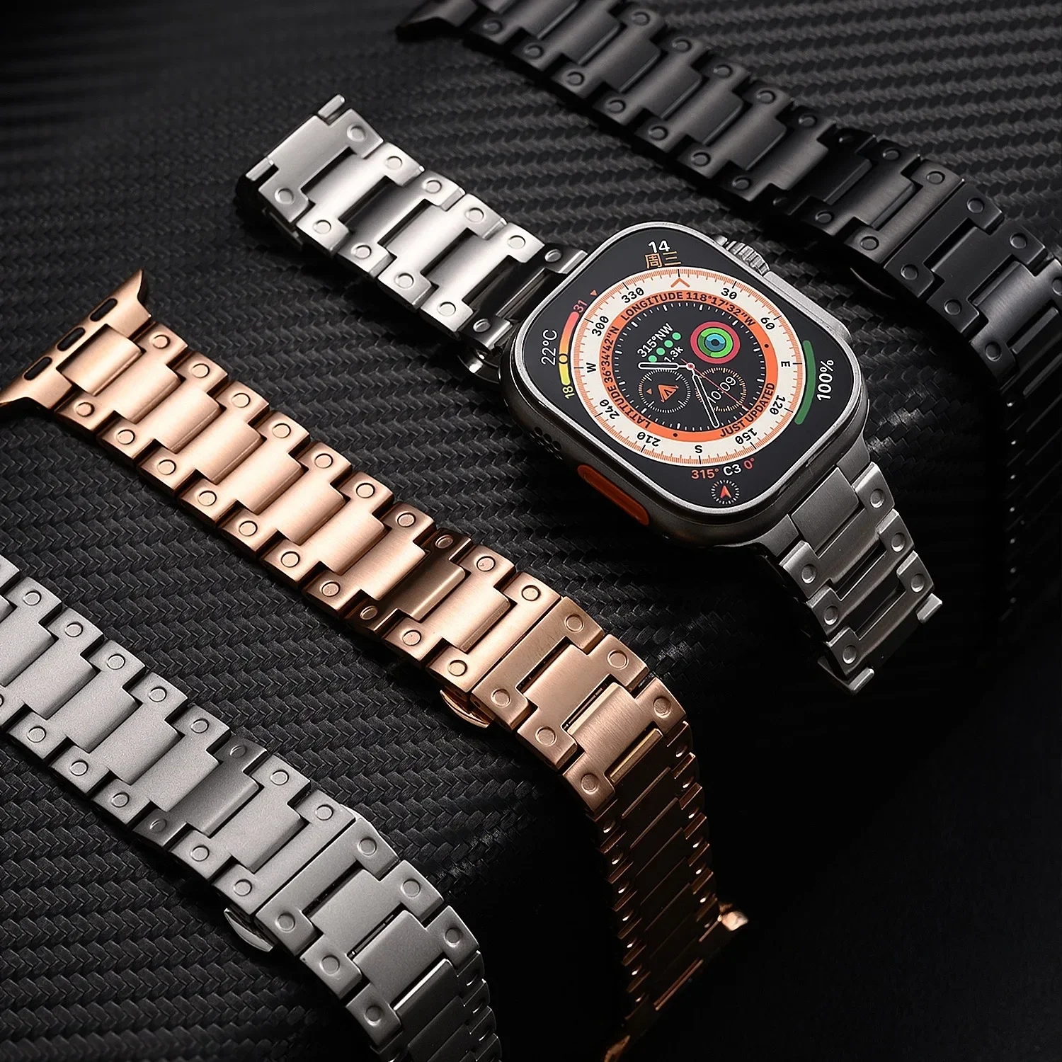 

Ремешок из нержавеющей стали для Apple Watch Band Ultra 2 49 мм серии 10 9 8 7 45 мм 41 мм 42 мм 46 мм Металлический браслет iWatch 6 5 4 SE Ремень