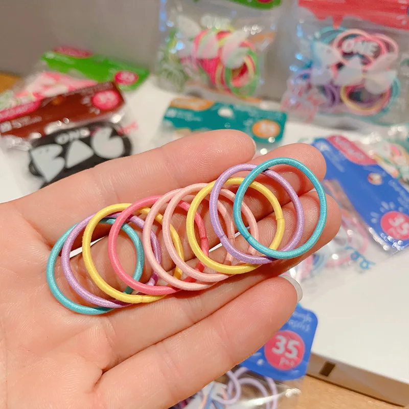 Hair Ties Kids Basic Gentle Elastic Rubber Candy Colors Hair Styling Accessories for Baby Girls Daily Party Travel Home