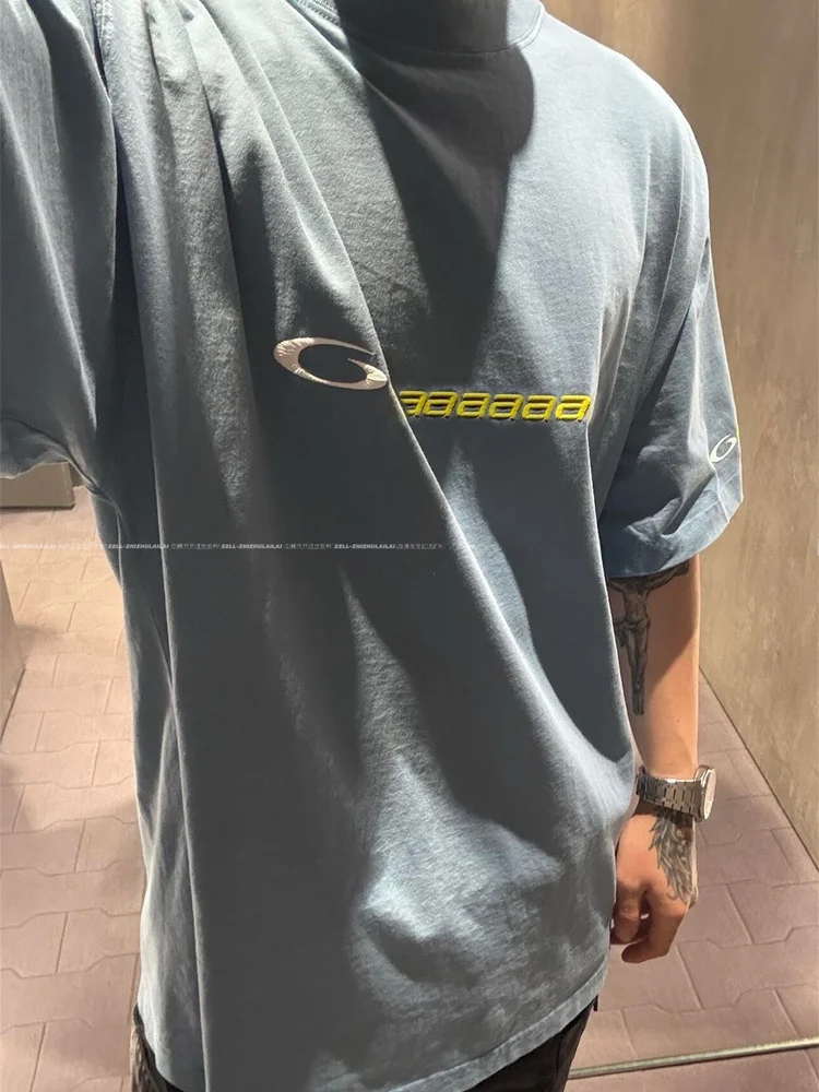 

Waed Cotton ort Sve T-irt with Embroidered Lettering round Ne VANA ILUSION Loop Series ex Youth Faion Summer...