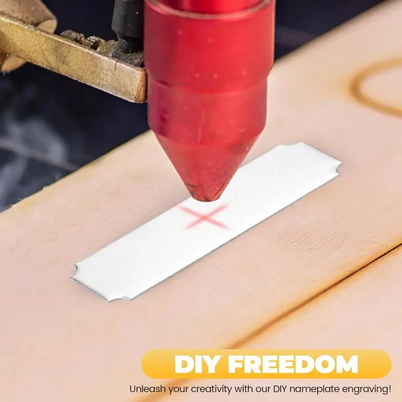 New 10Pcs High-quality Laser-engraved Blank Labels, Desk Nameplates, Metal Strips With Adhesive Backing, For DIY Use