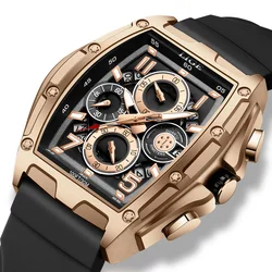 Luxury Silicone Business Men Watches Fashion Military Sports Quartz Watches Waterproof Calendar Luminous Chronograph Man Watch