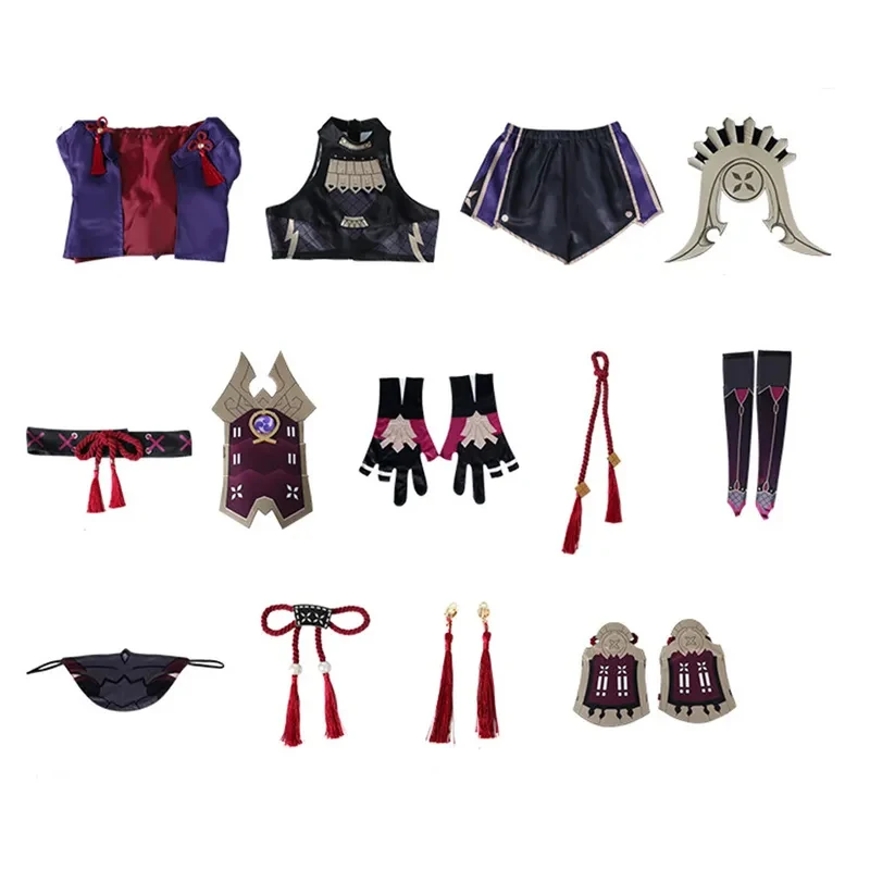 5;e,8\v,5/Anime Genshin Impact Kuki Shinobu Cosplay Costumes Women Halloween Clothese;5'b\7/m' view 5