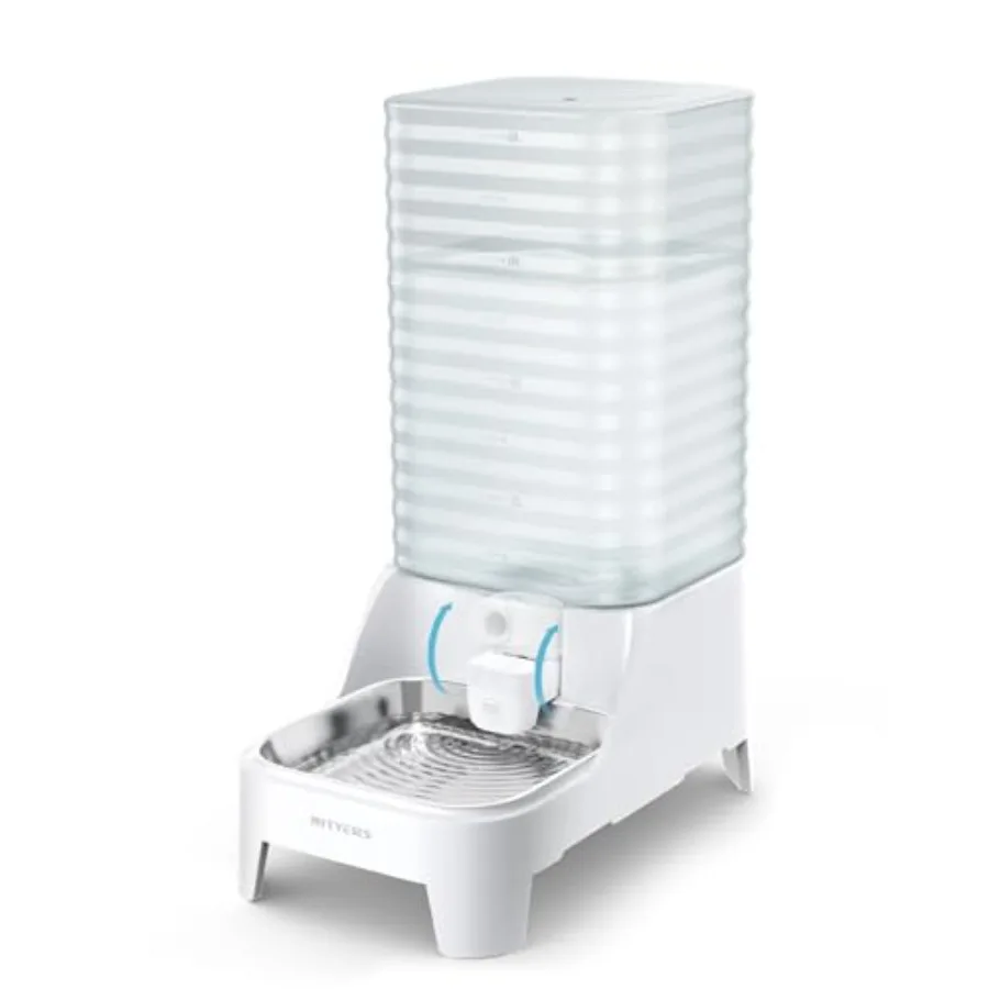 

Automatic Dog Water Bowl Dispenser with Patented Faucet - Large Gravity Cat Water Dispenser with Filter and Adjustable Base Wid