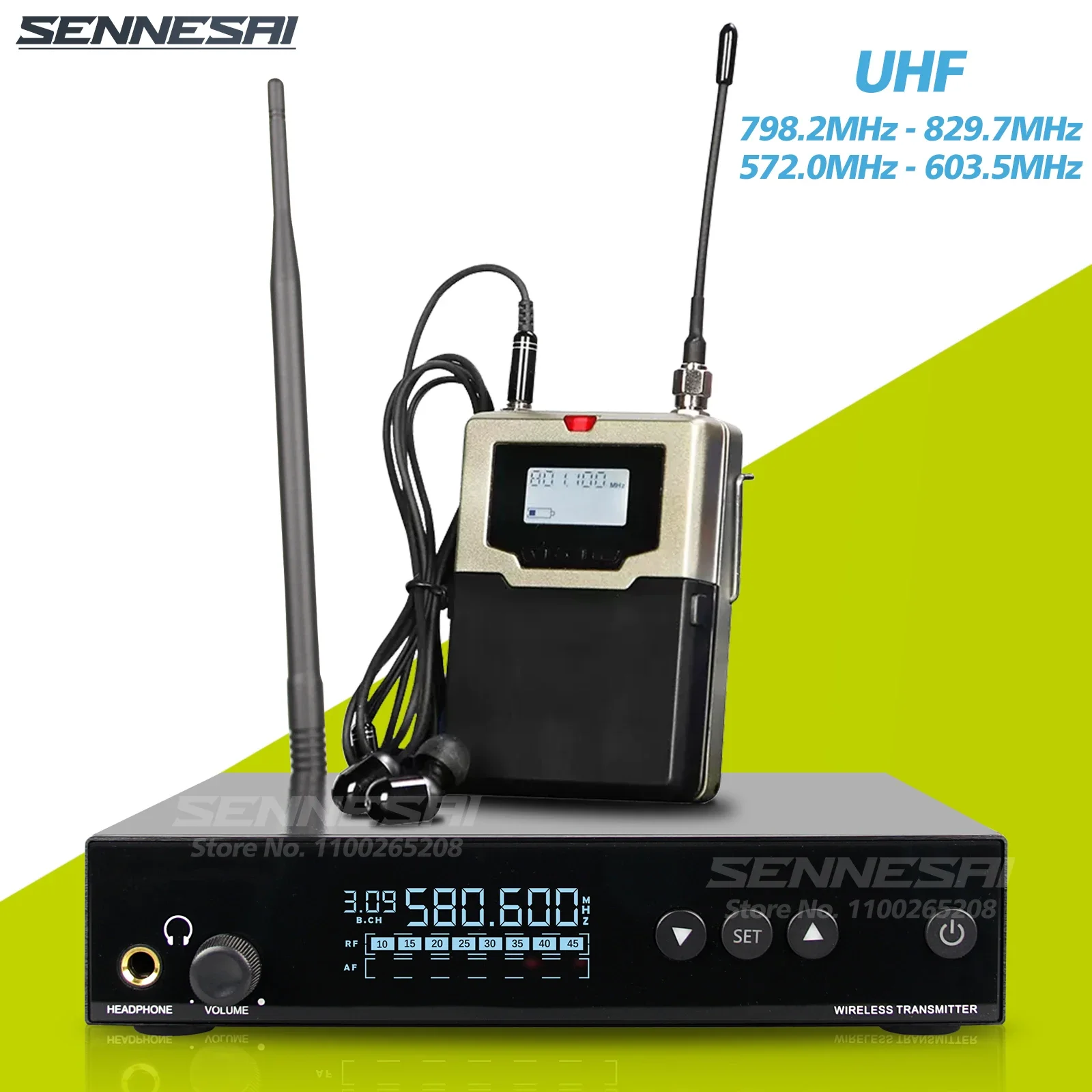 Top Hot,KN-560 UHF Wireless In-Ear Audio Monitoring System Available In Multiple Bands For Stage,Concert and Speech，Whole Metal