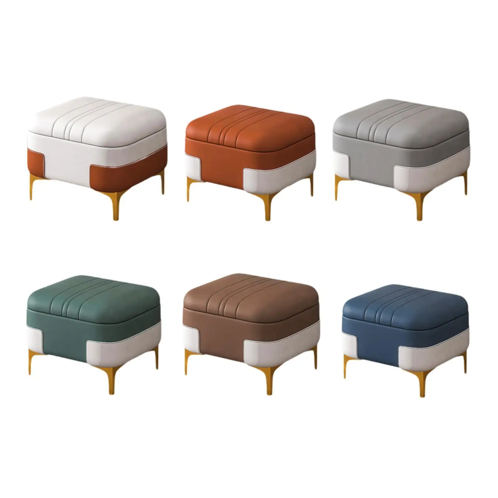 Storage Foot Rest Footstool Non Skid Decorative Stool Seat Chair Storage Ottoman for Home Bedside Bedroom Office Apartment