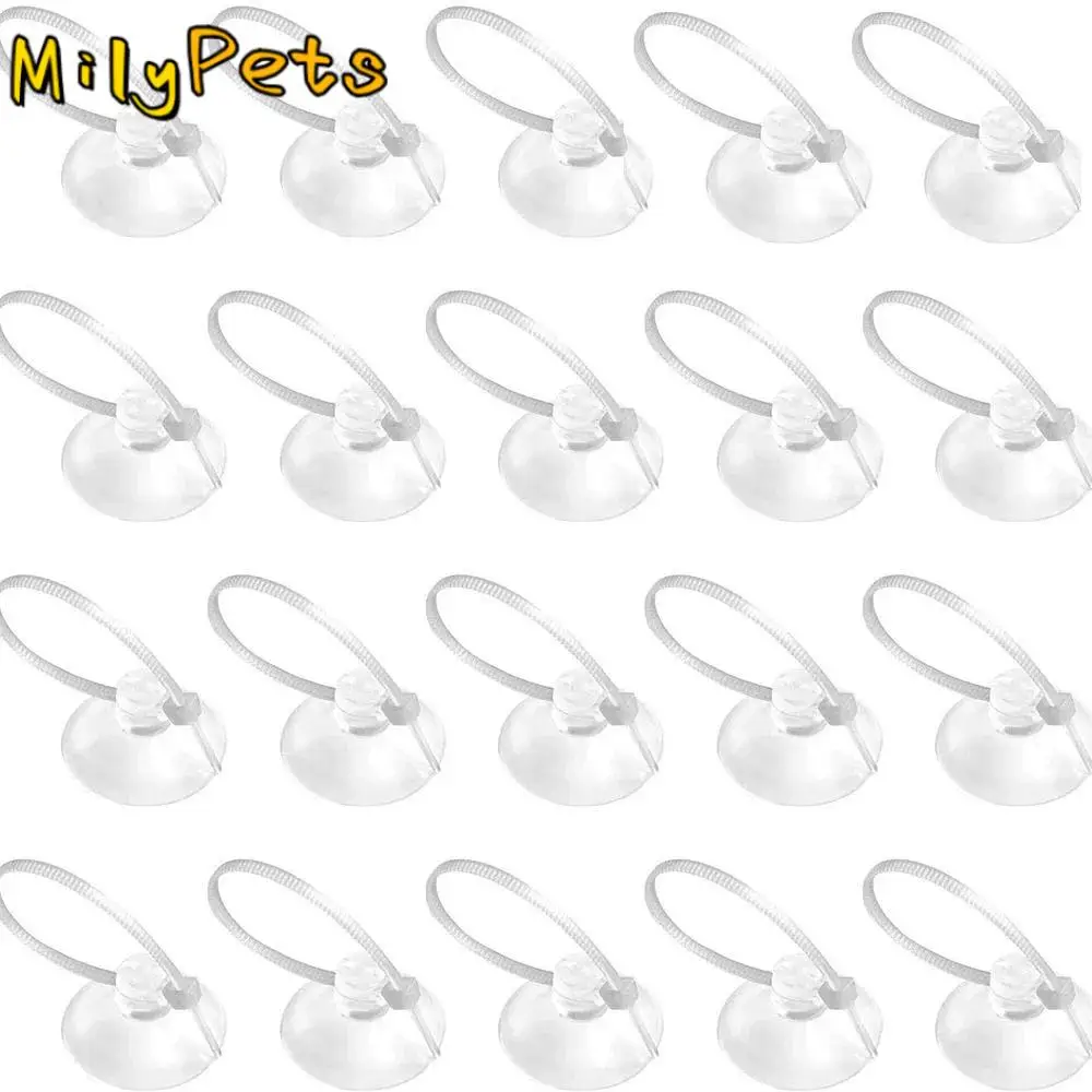 

4/8/20Pcs Strong Suction Aquarium Suction Cups Set Adjustable Cable Ties Plants Binding Fish Tank Suction Hooks Transparent