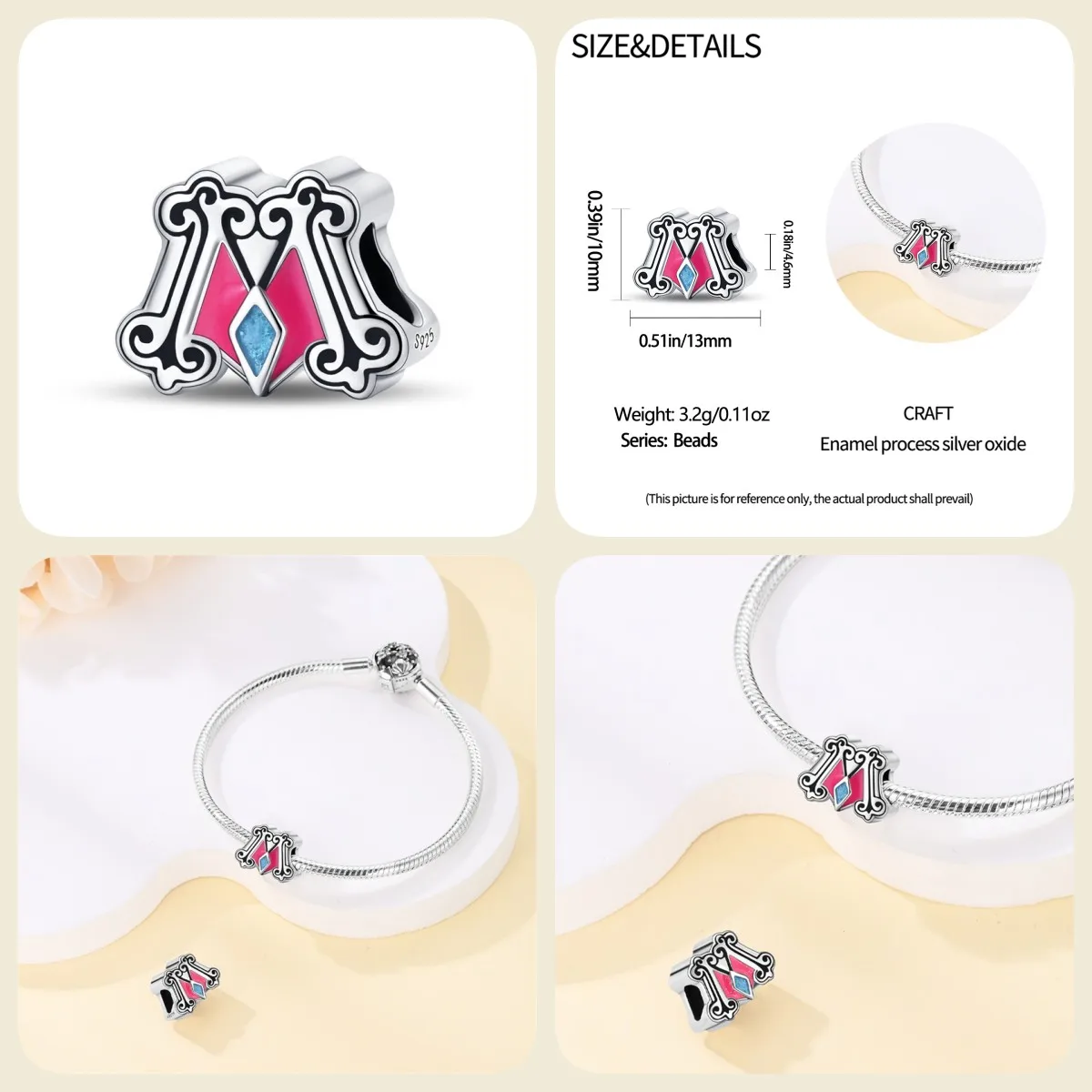 Fit Pan 3mm 925 Original Bracelet 925 Sterling Silver Senior Year Series  Beads DIY Women Jewelry Birthday Gift