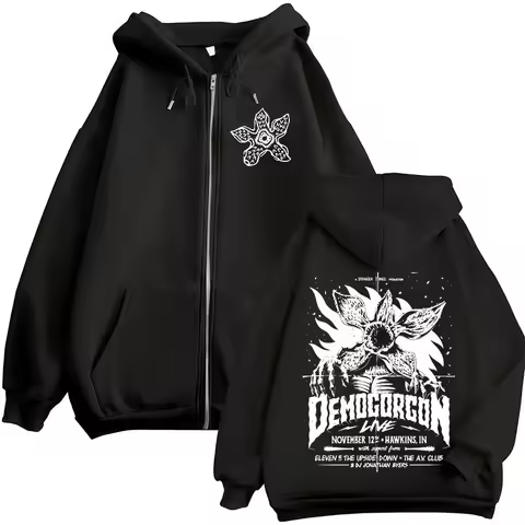 Eddie Munson The Demogorgon Cannibal Flower Zipper Hoodies Men's Women Clothing Fashion Zip Up Hooded Sweatshirts Casual Jacket