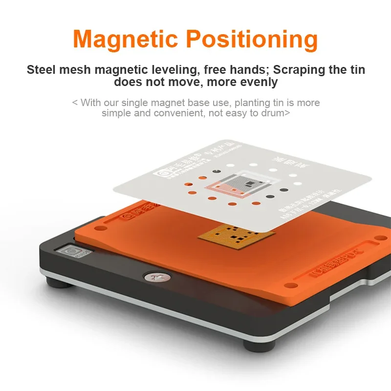 Amaoe PD-C Planting Tin Pad Universal Magnetic BGA Reballing Platform Mobile Phone CPU IC Rework Adsorption Silicon Mat Tool