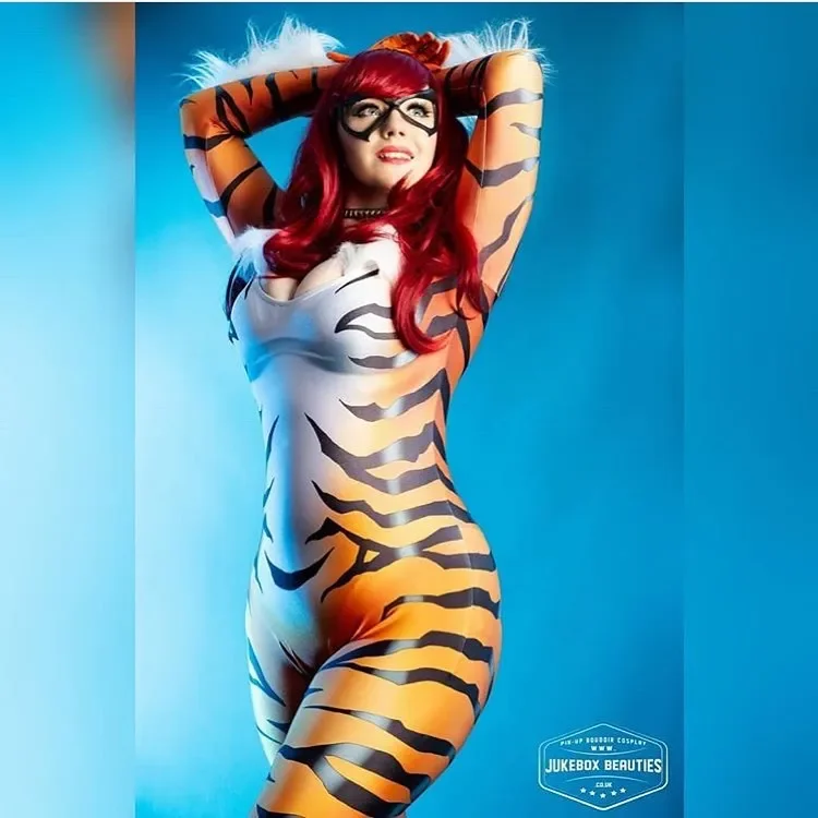 Disfraces de Cosplay de gato rojo y negro para niños y adultos, traje Zentai, mono de Tigre, monos de superhéroe