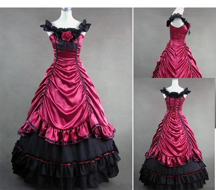 sweet lolita dress vintage off shoulder bangage bowknot long victorian dress kawaii girl gothic lolita dress cos