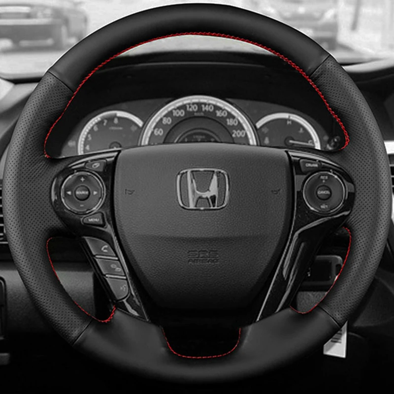 Custom Car Steering Wheel Braid Cover 100% Fit For Honda Crosstour 2013 2014 2015 Accord 9 2013-2017 Auto Interior Accessories