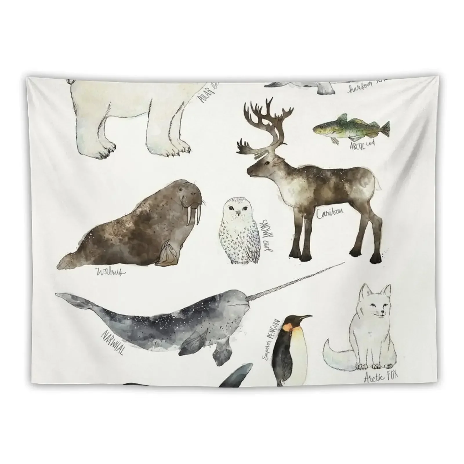 

Arctic & Antarctic Animals Tapestry Decoration For Home Aesthetics For Room Bathroom Decor Tapestry