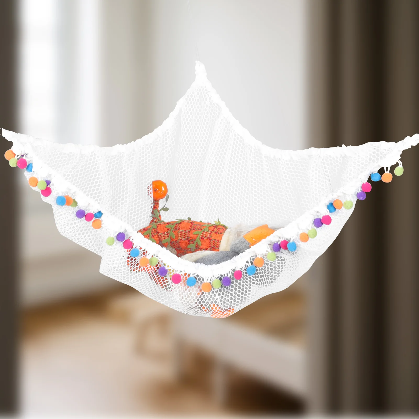 Stuffie Hammock Stuffed Animal Toys Storage Net Wall Corner Sling Mesh for White Display