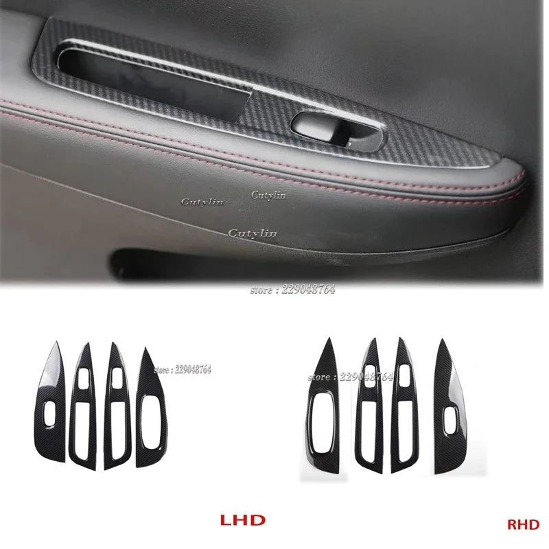 LHD RHD For Nissan Qashqai J11 2019 2020 ABS Carbon Fiber Interior Accessories Side Window Switch Cover Frame Car Decoration