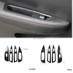 LHD RHD For Nissan Qashqai J11 2019 2020 ABS Carbon Fiber Interior Accessories Side Window Switch Cover Frame Car Decoration