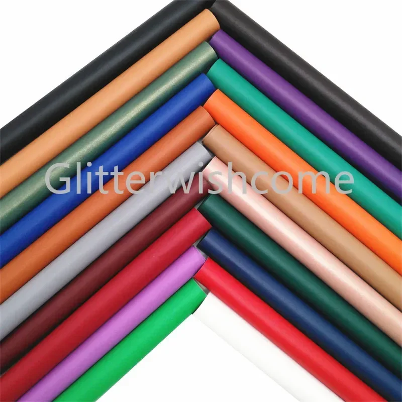 0.5MM Thin Smooth Faux Leather Fabric Sheets Woven Backing Synthetic Leather For Sewing Dolls Buttons Toys Garment Books HQ247