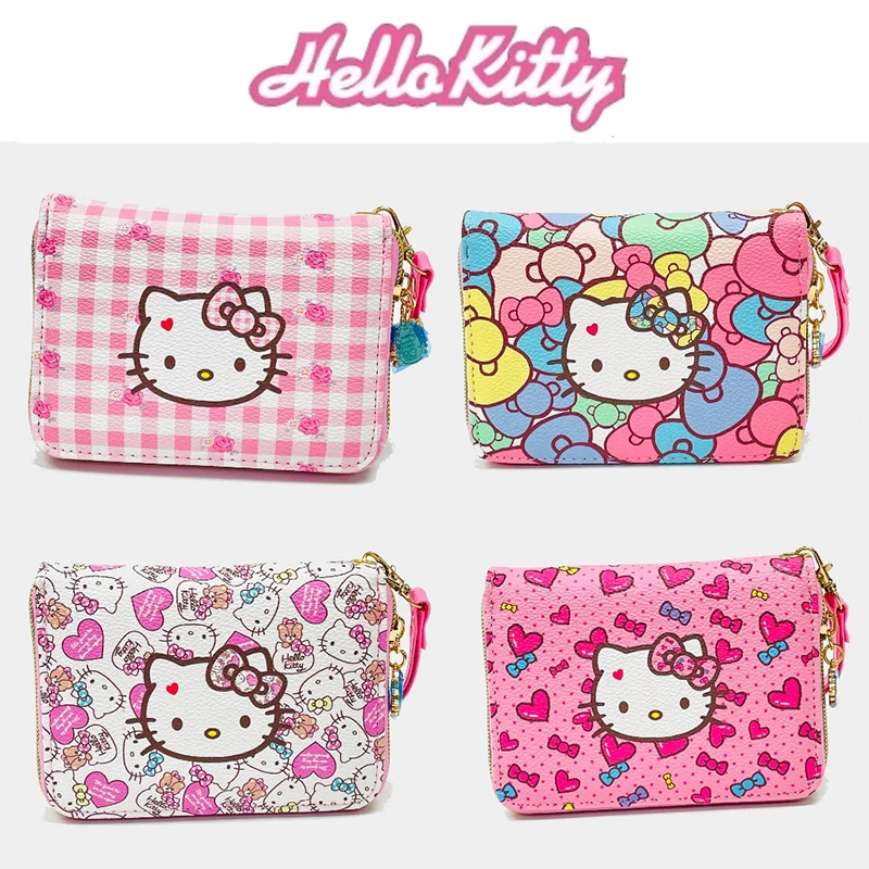 

Girly Heart Hello Kitty Kawaii Sanrio Anime Zipper Purse Cute Kt Cat Cartoon Ins Coin Wallet Bag Fashion Gifts for Girls