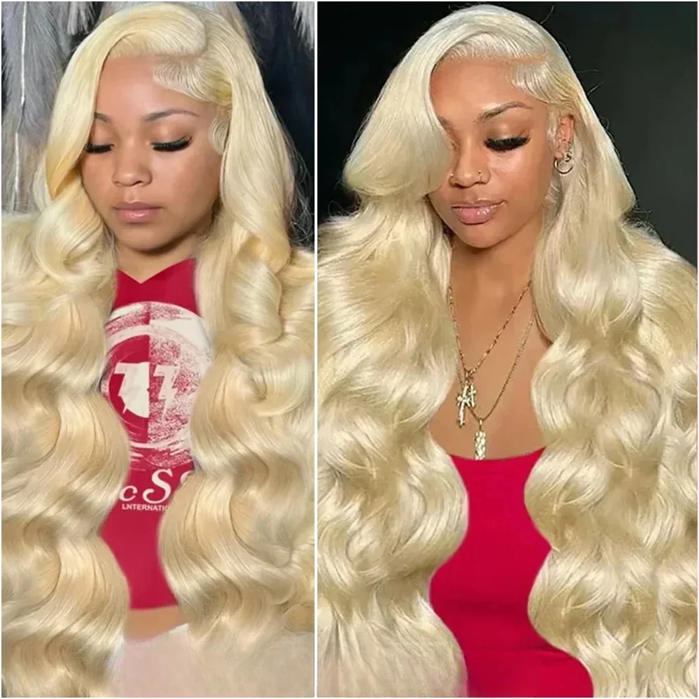 Blonde Body Wave Lace Front Wig HD Transparent Lace 13x6 Human Hair Wig 613 Pre Plucked Full Frontal Wigs For Black Women