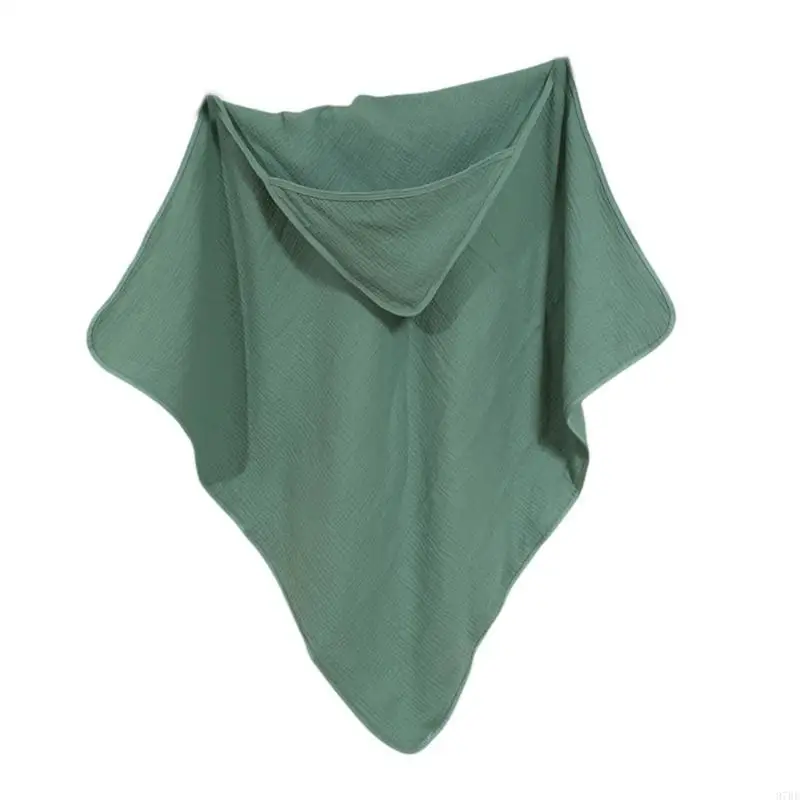 97BE منشفة بغطاء للرأس للأطفال للجنسين، 4 طبقات من القطن للرضع، للاستخدام في المنزل أو في الهواء الطلق #3