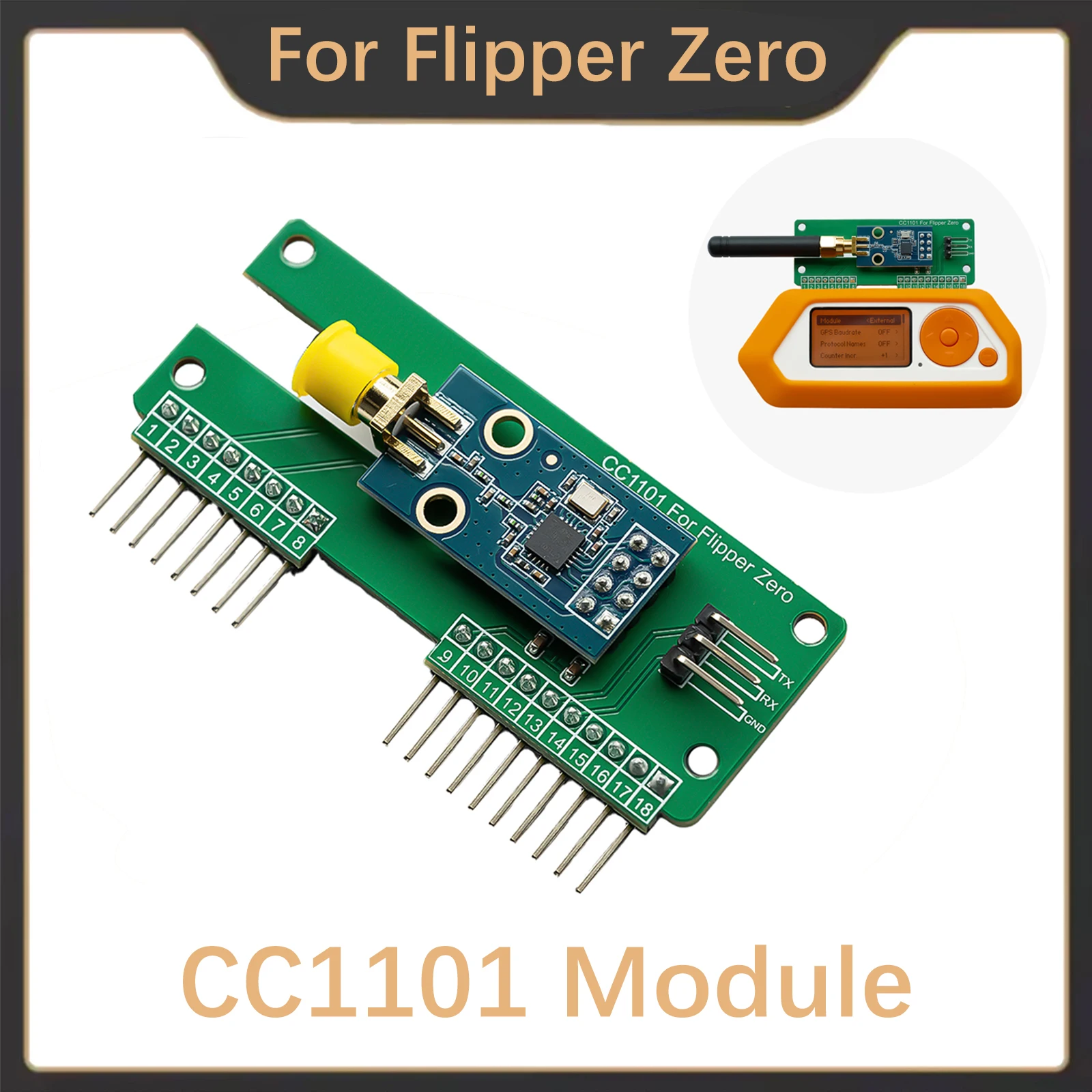 For Flipper Zero WiFi CC1101 SubGhz 433Mhz Development Board GPIO CC1101 Mouse Module For Flipper Zero Modification
