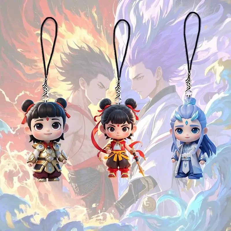 2025 Nezha 2 Born Anime periférico película llavero accesorios de disfraz Anime teléfono móvil cadena mochila decoración regalo