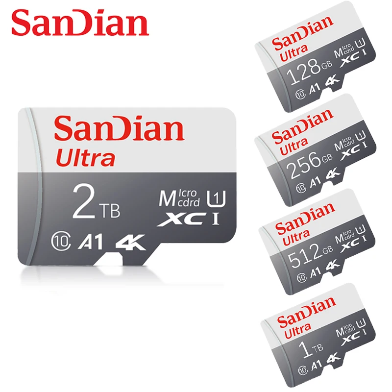 New 2TB SD Flash Memory Card 1TB 512GB Micro TF SD Card  256GB 128GB 64GB A2 V30 Camera Memory Card For Phone Tablet