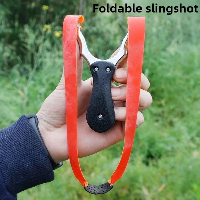 

Folding Slingshot Flat Leather Precise Shooting High Power Portable Alloy Competitive Dismantling Slingshot Device