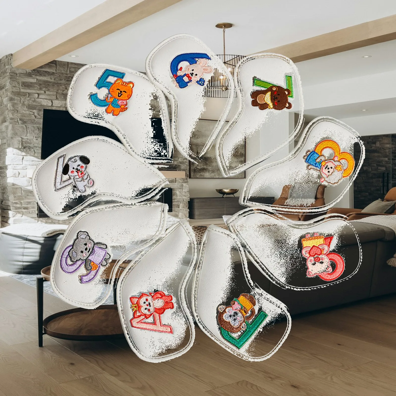 Golf Club Iron Set - ゴルフクラブヘッドカバーセット防水PUレザー漫画動物ヘッドカバー屋外ゴルフアクセサリー用