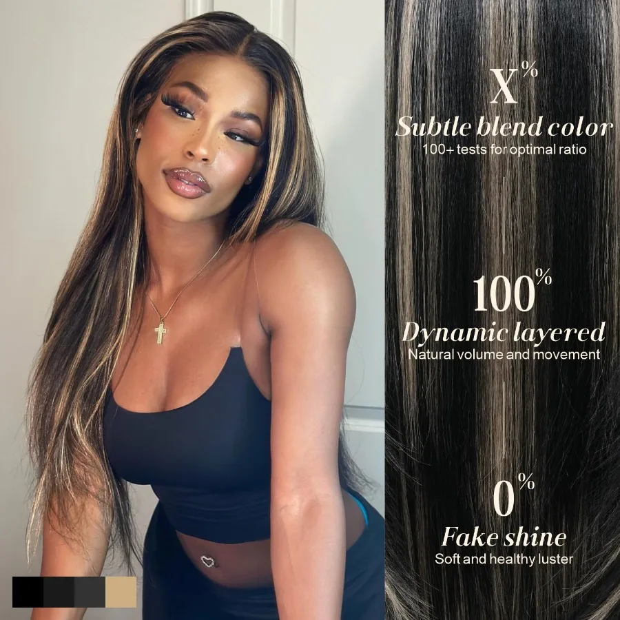 ارتداء والذهاب شعر مستعار أسود بدون صمغ مع الانفجارات الاصطناعية الدانتيل الجبهة تسليط الضوء على الباروكات للنساء قبل قطعها قبل قطع الطبقات الأسود و ث