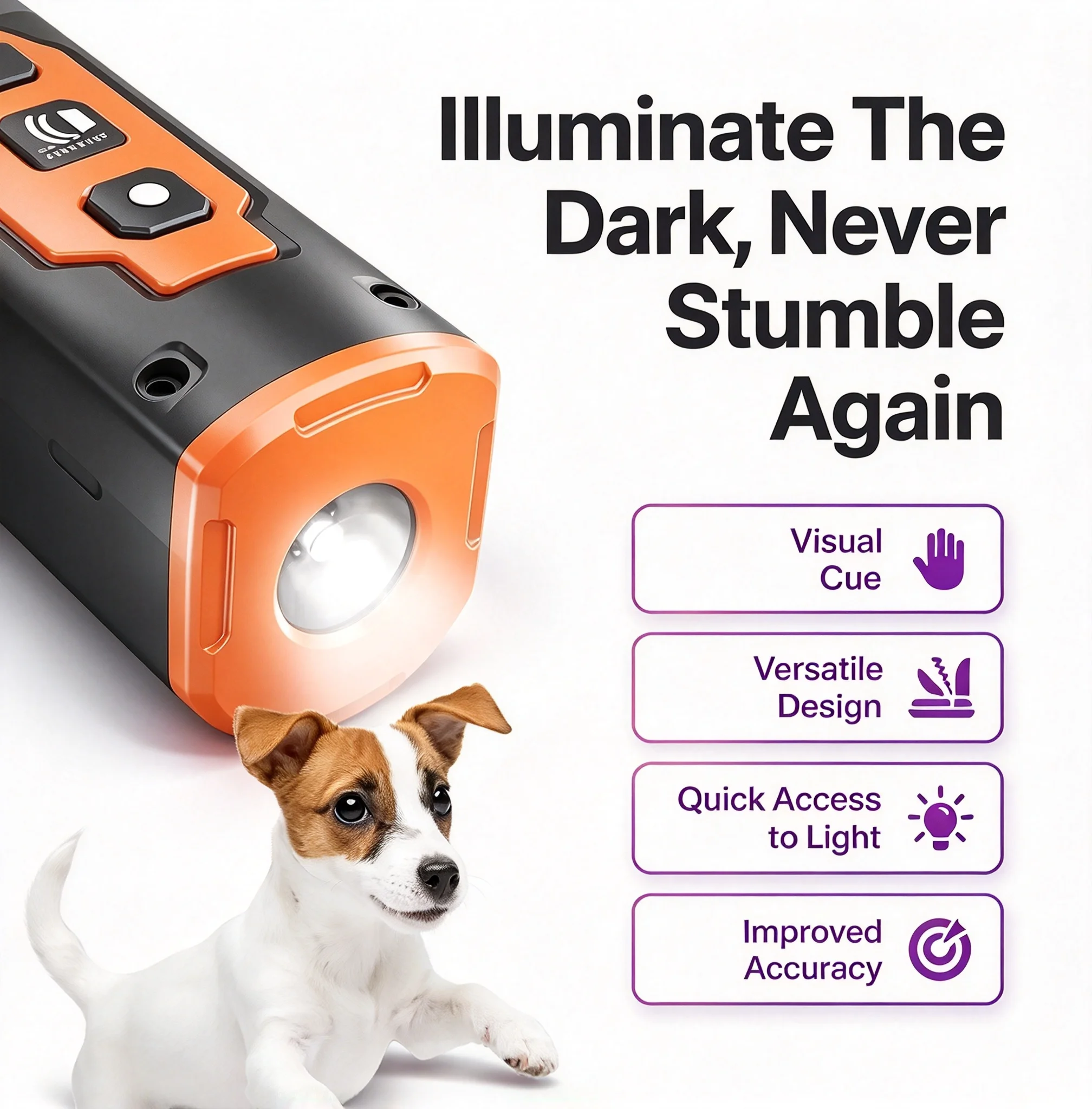 Portable Anti Dog Bark Deterrent Device Ultrasonic Dog Training Device Pet Dog Repeller with Flashlight Rechargeable 2023 New