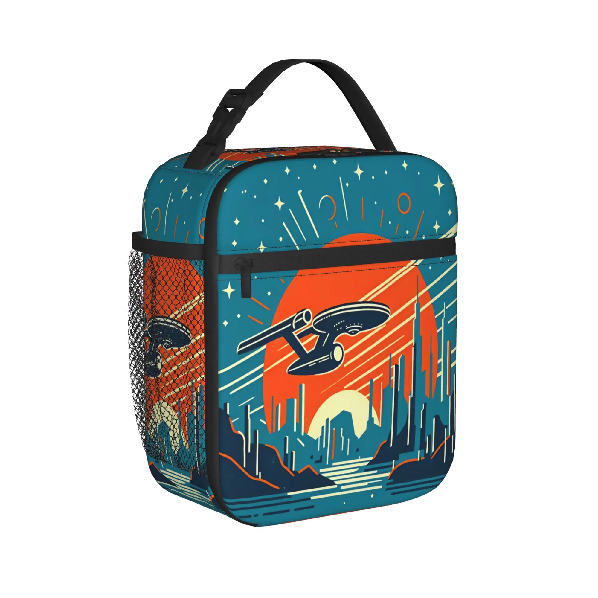 S-Star T-Trek Ship Movie  Lunch Bag School Lunch Box For Girls Aesthetic Print Thermal Lunch Bags Waterproof Portable Cooler Bag
