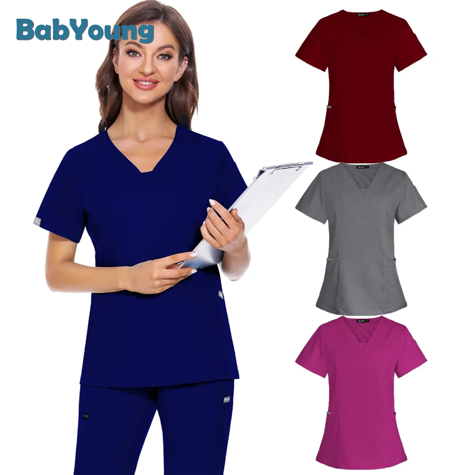 Pet Medica Uniform Scrub Tops Pflege Arbeitskleidung Frauen Kurzarm Krankenschwestern Pflege Bluse Krankenschwester Zubehör Neue Zahnarzt Overalls