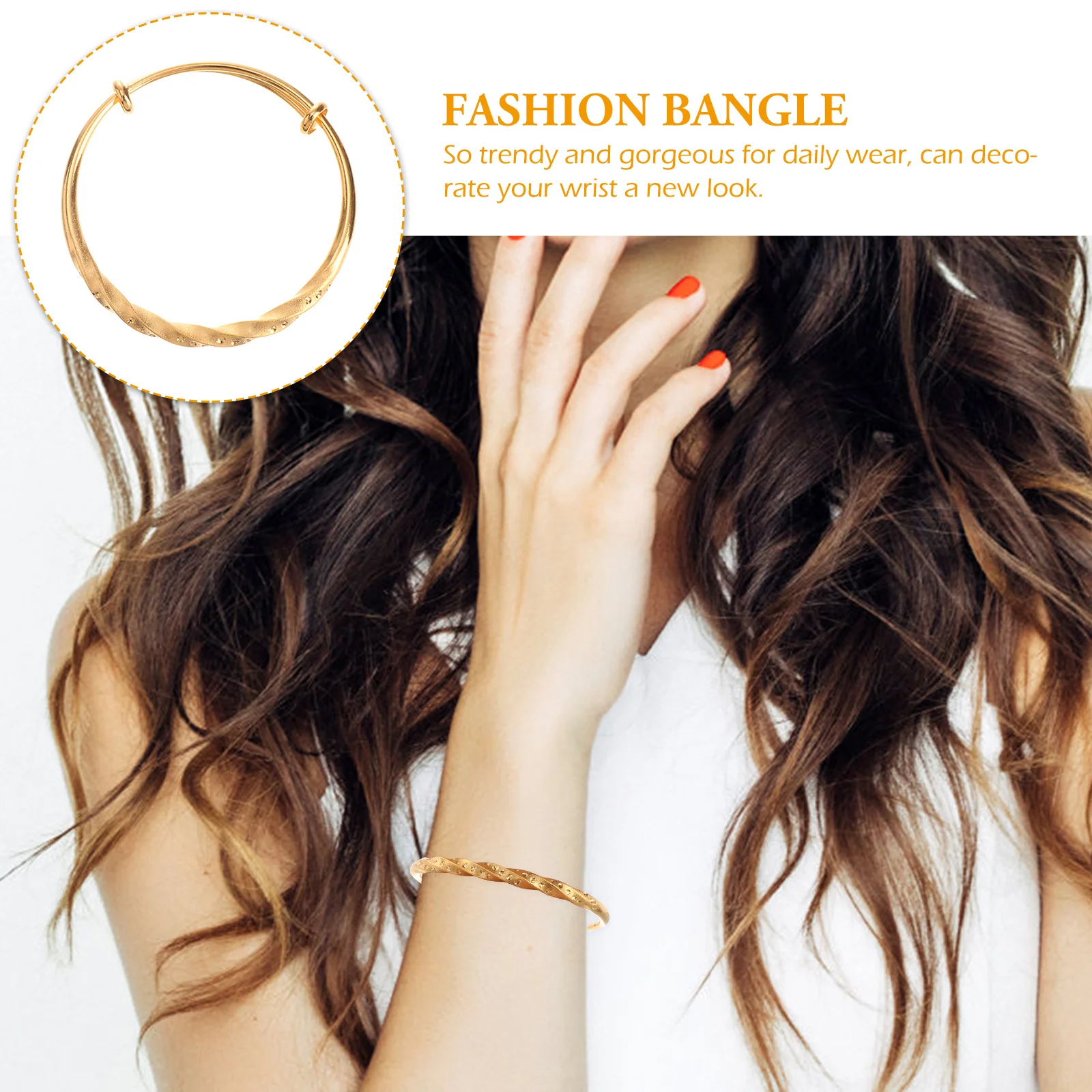 

Titanium Steel Adjustable Bracelet For Women, Simple Fashion Bangle Jewelry Gift, Rustproof Durable Wristband, Golden Adjustable