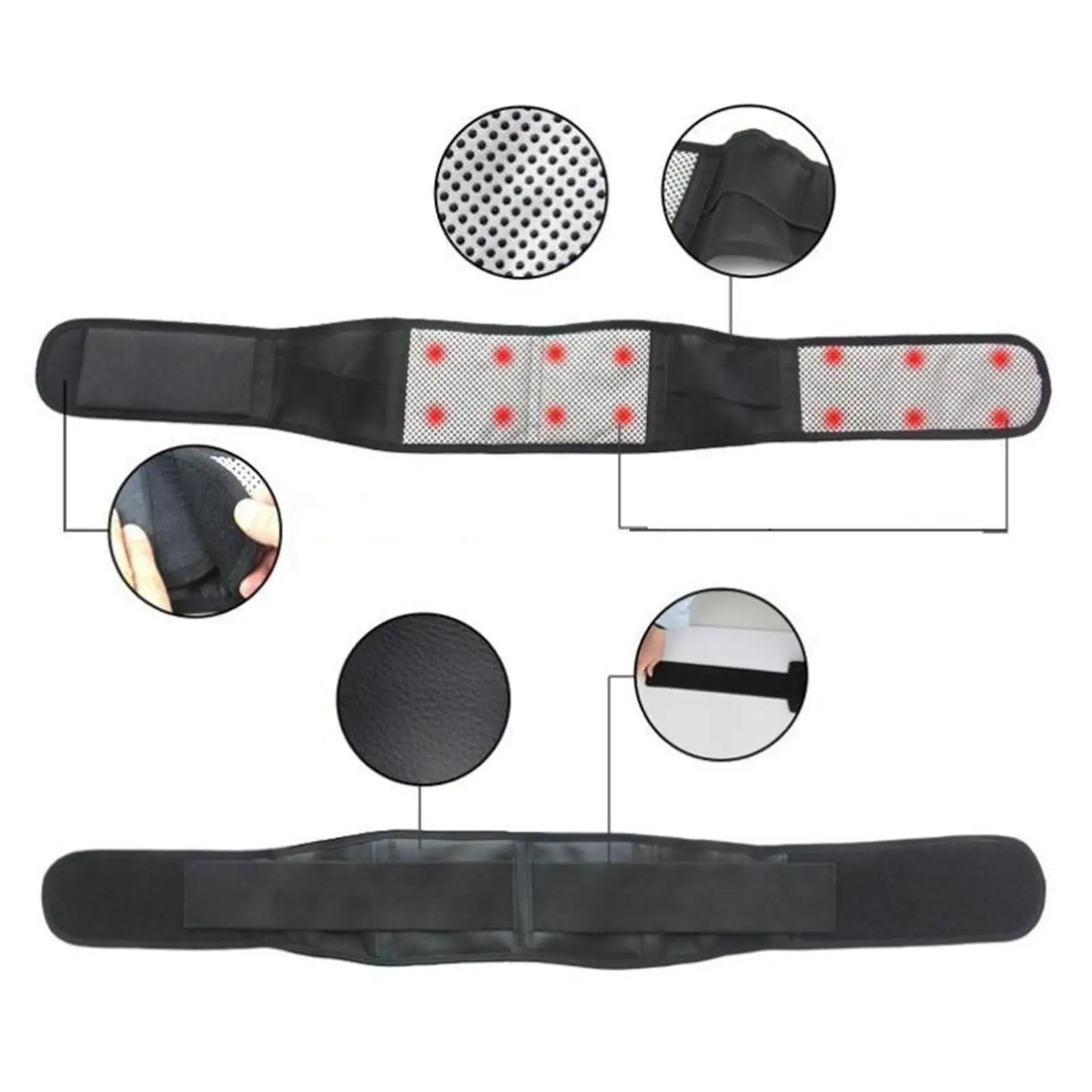 Magnetic Therapy Self-Heating Back Waist Support Belt for Men and Women, made of